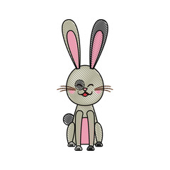 character easter rabbit happy celebration vector illustration