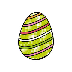 drawing colored easter egg celebration spring party vector illustration