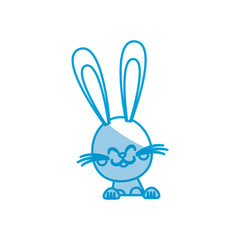 funny easter rabbit decoration celebration vector illustration