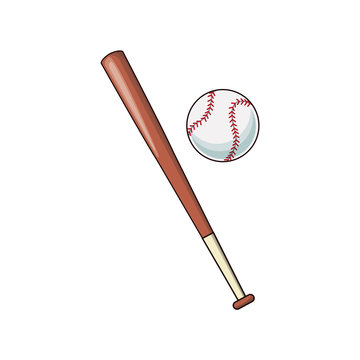 baseball bat and ball sport play image vector illustration
