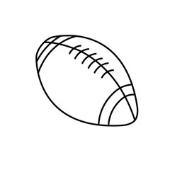 american football ball sport play equipment line vector illustration