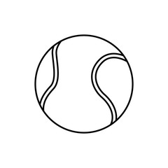 tennis ball sport play equipment line vector illustration