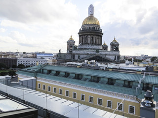 Obraz premium Saint Petersburg, Russia - 13 August 2016: View from the roofs of Saint Isaac's Cathedral or Isaakievskiy Sobor is the largest Russian Orthodox cathedral in the city.