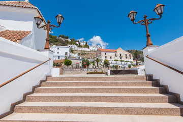 Historic streets of famous Frigiliana,Malaga province,Spain.