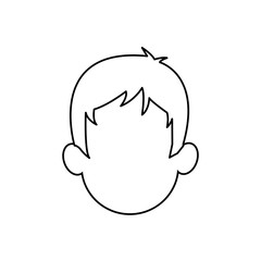 outline head man character person vector illustration