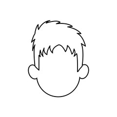 outline head man character person vector illustration