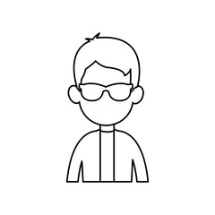 outline man male avatar style vector illustration