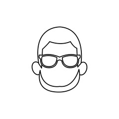 outline head man character person vector illustration
