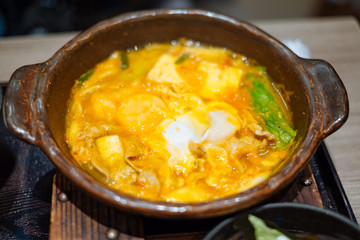 kimchi soup hot pan