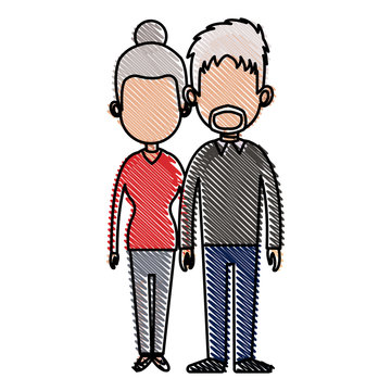 drawing couple lovely together relationship image vector illustration