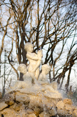 Water fountain in the sea garden in Varna, Bulgaria