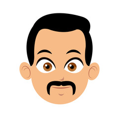 head man face character image vector illustration