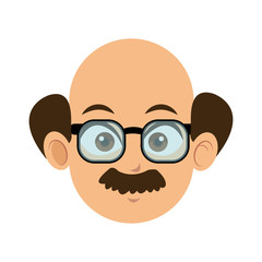 head man face character image vector illustration