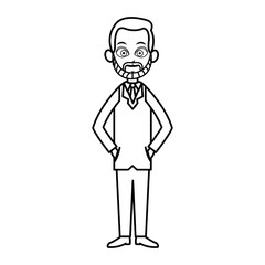 outlined man doctor character image vector illustration