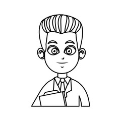 portrait doctor man character line vector illustration