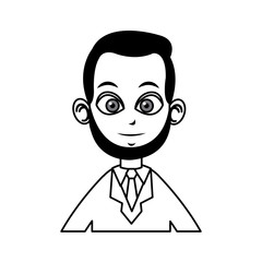portrait doctor man character line vector illustration