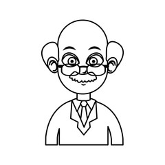 portrait doctor man character line vector illustration