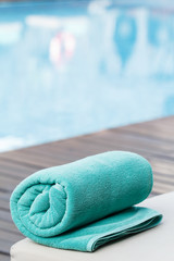 Towel and swimming pool