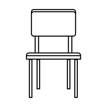 chair seat furniture wooden line vector illustration