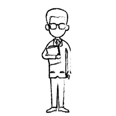 doctor man professional medical work sketch vector illustration