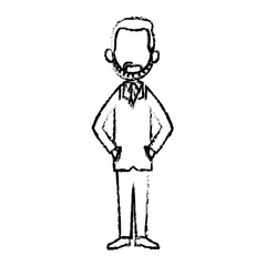 doctor man professional medical work sketch vector illustration