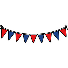 Fototapeta premium celebration garlands usa party icon vector illustration design