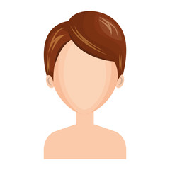 young woman shirtless avatar character vector illustration design