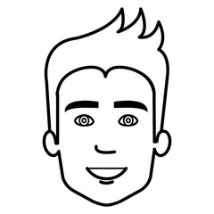 young man head avatar vector illustration design