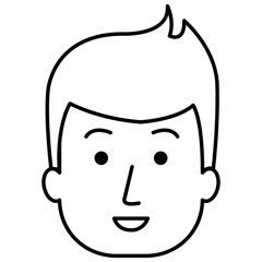 young man head avatar vector illustration design