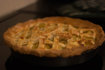 Latticed apple pie