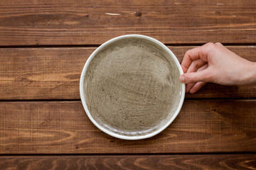 fresh organic green fruits with apples on wooden background top view mock-up
