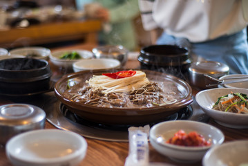 Korean stew at a cozy restaurant