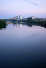 Sunrise Tennessee River Waterbirds Knoxville Downtown City Skyline