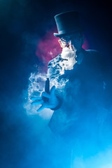 Man holding vaping device