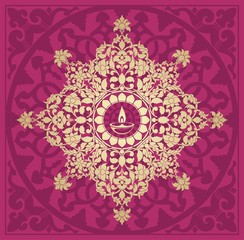 Oil lamp, Diwali greetings , royal Rajasthan, India