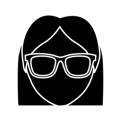 woman with glasses icon over white background. vector illustration