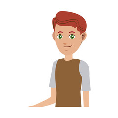 avatar young boy smile wearing tshirt vector illustration