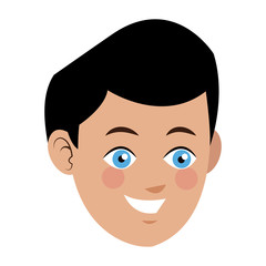 face boy young happy expression vector illustration