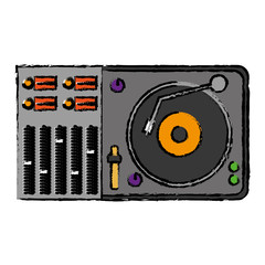 dj turntable icon over white background. vector illustration