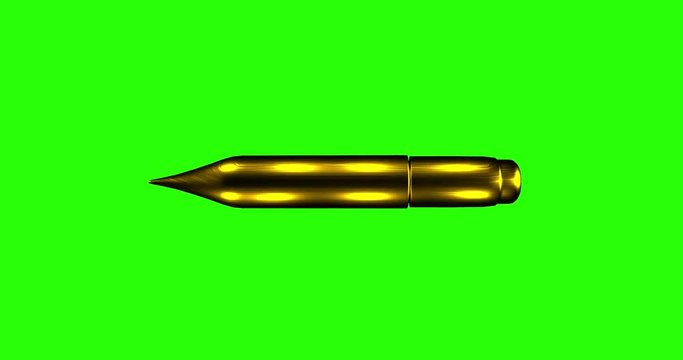 Green screen loopable 50 caliber bullet flying with matte included