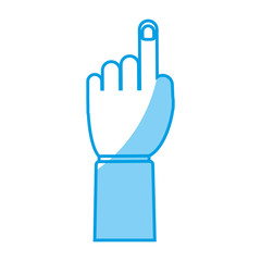 human hand with party expression icon over white background. vector illustration