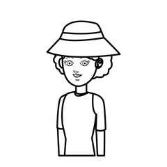 girl tourist travel vacation activity vector illustration