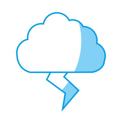 cloud with thunder icon over white background. vector illustration