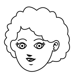 face girl tourist smiling expression line vector illustration