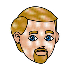 drawing head beard man character design vector illustration