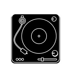 dj vinyl turntable icon over white background. vector illustration