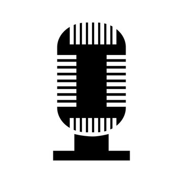 retro microphone icon over white background. vector illustration