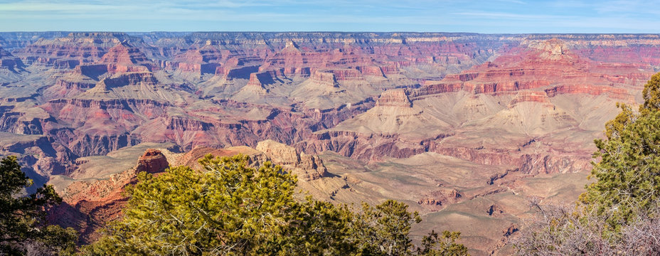 Panoramic view from Yaki Point in Grand Canyon National Park, Arizona, USA. 