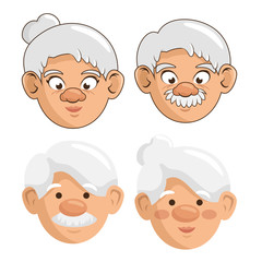 Elder people over white background. Vector illusitration.
