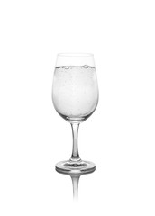 glass of mineral water on white background